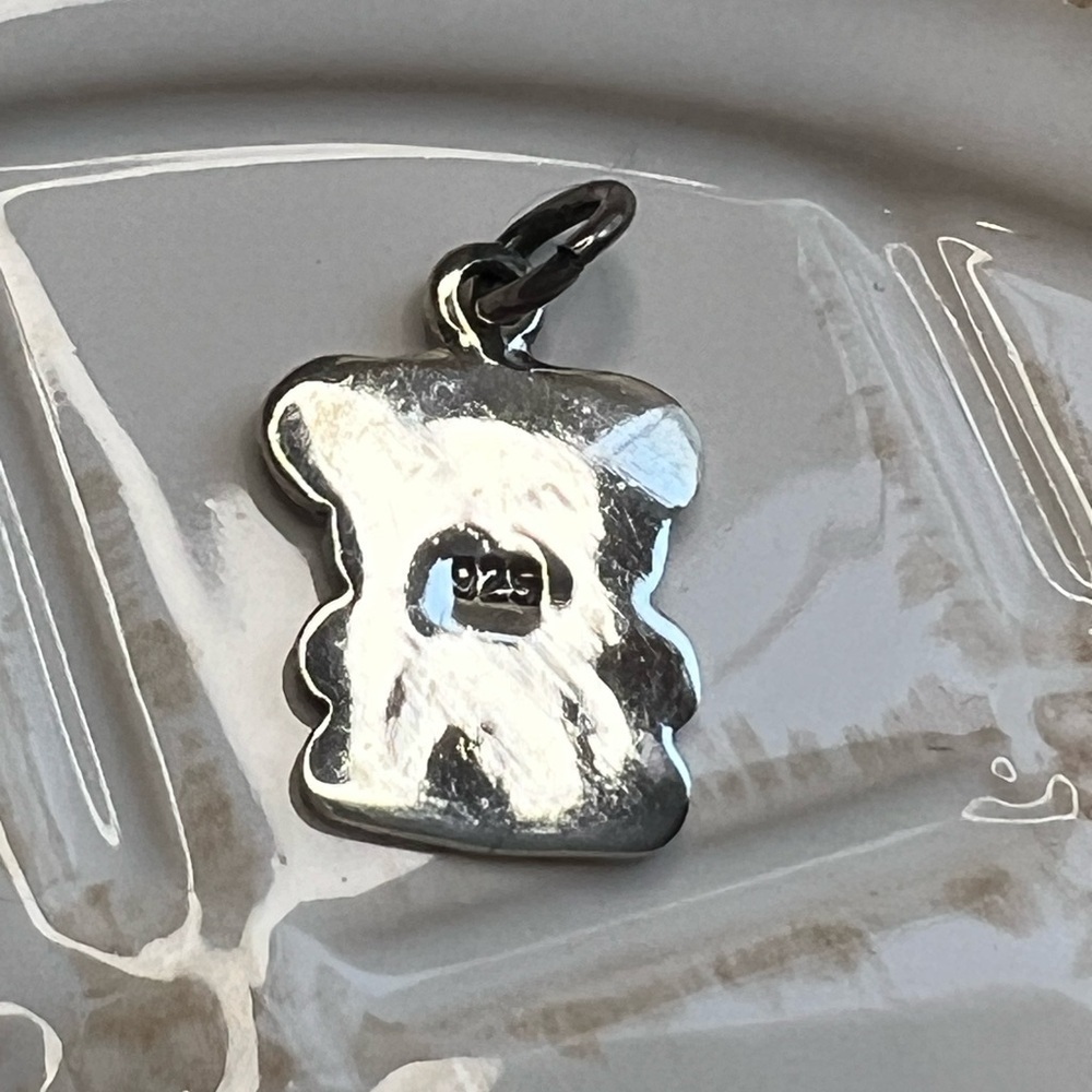 Vintage Panda Bear Charm Pendant 925 Sterling Silver NOS - Picture 3 of 4